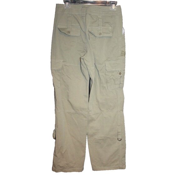 Utcoco Women's Size XS Khaki Cargo Pants Green  Zip Pockets 27 X 30 NEW - Picture 2 of 2